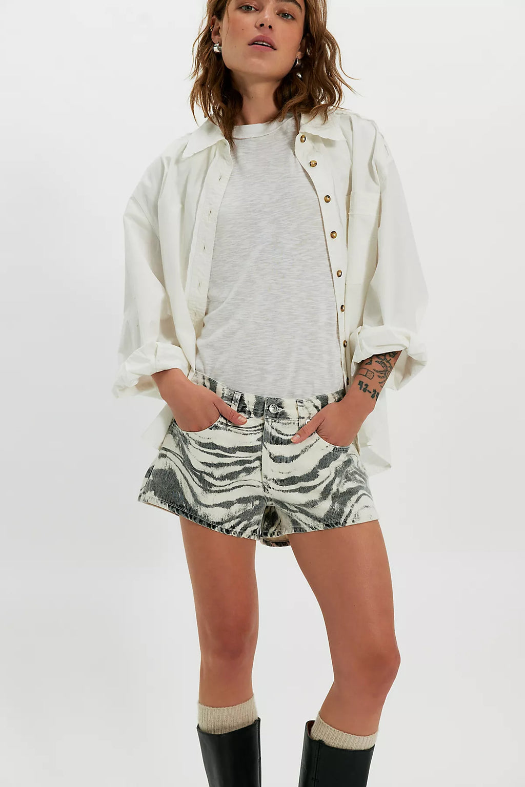 AGOLDE Parker Low-Rise Printed Shorts