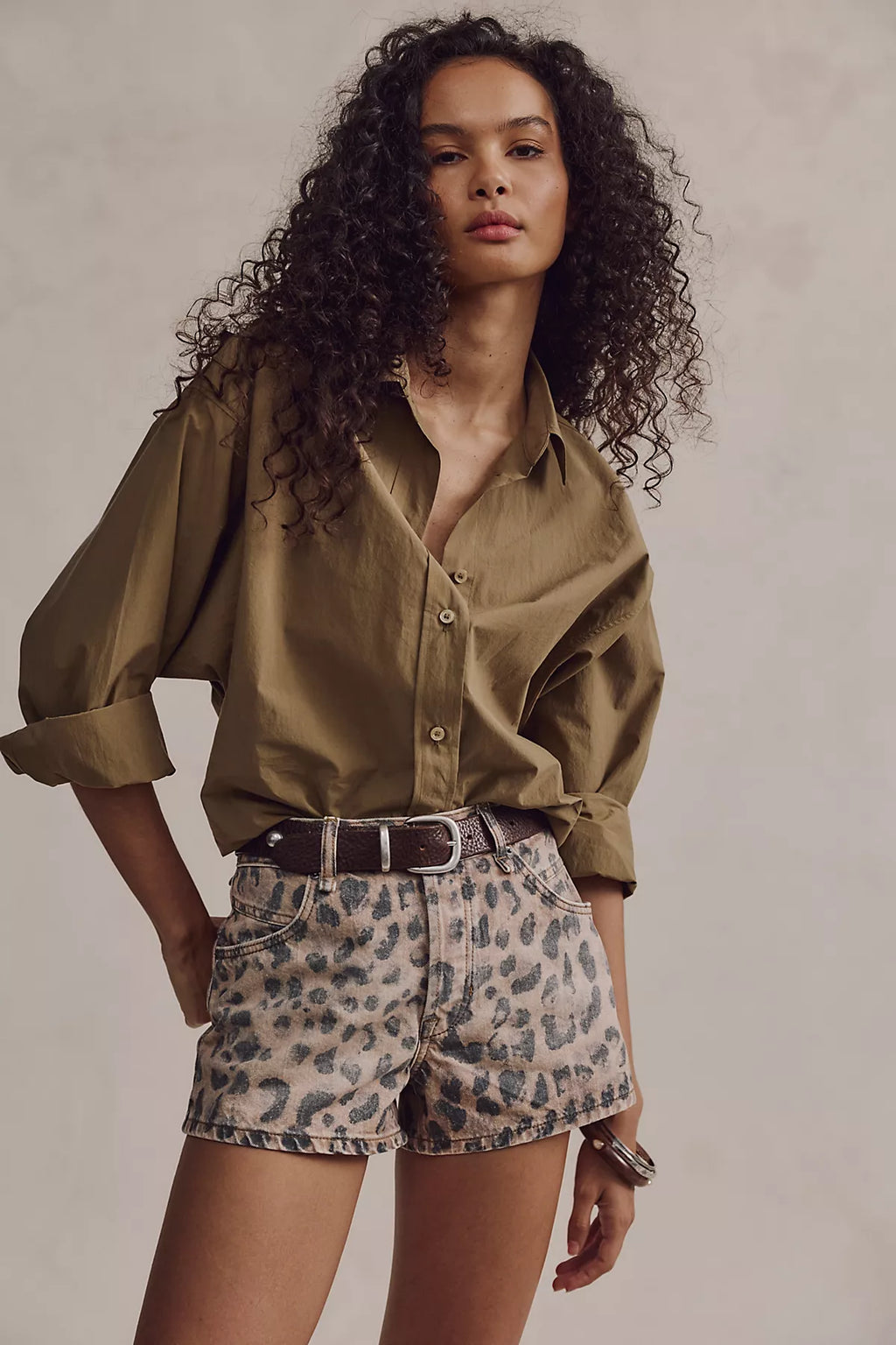 We The Free Now Or Never Printed Denim Shorts
