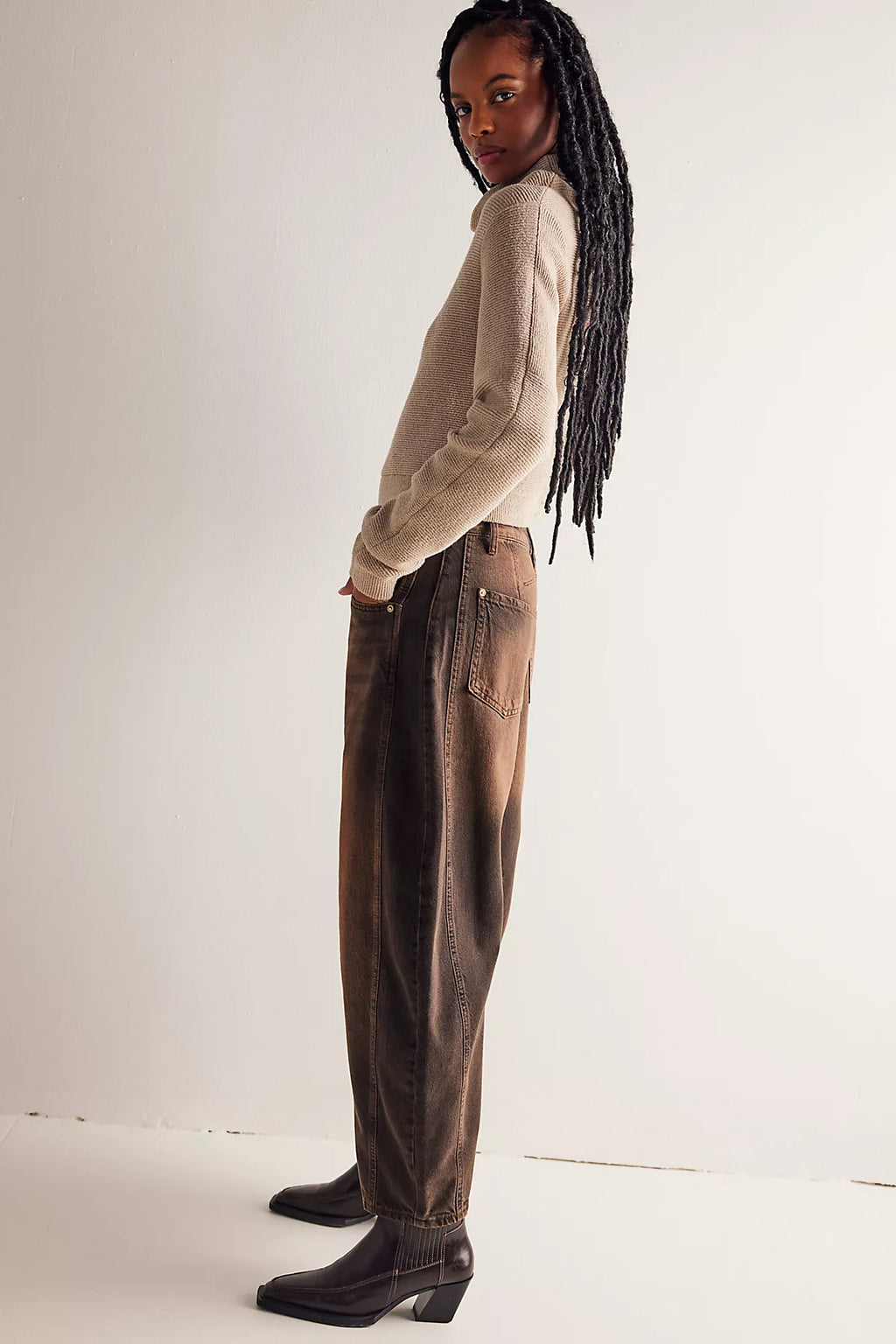 We The Free Good Luck Mid-Rise Barrel Jeans