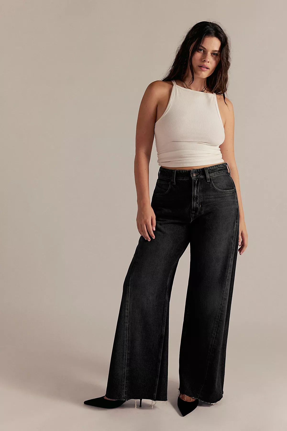 We The Free CRVY Alter Ego Wide-Leg Twisted Jeans