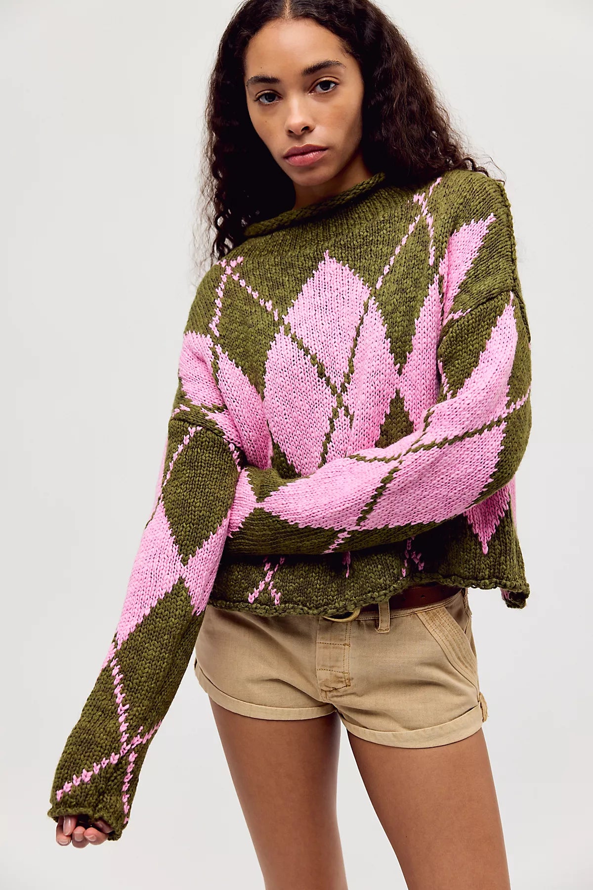 Opal Rollneck Knit Patterned Sweater