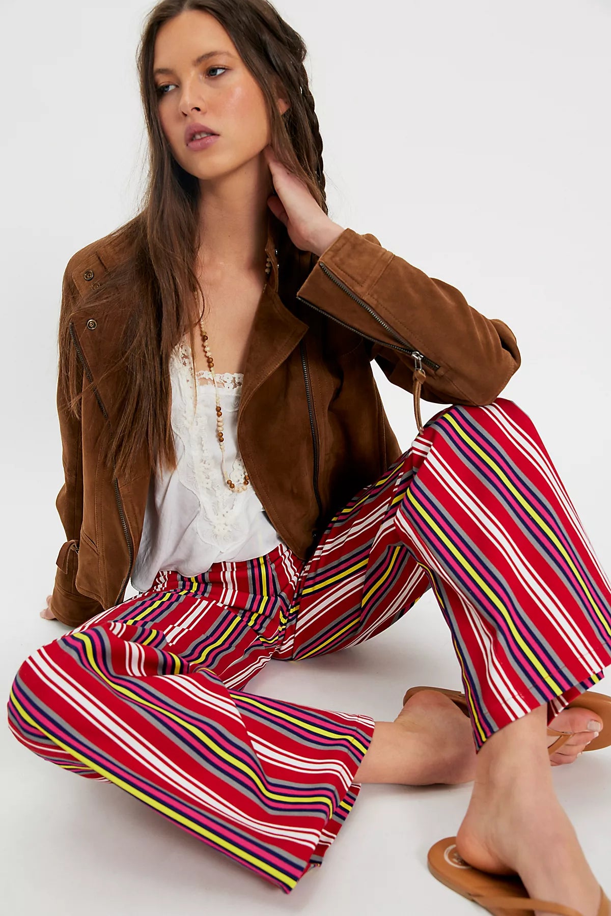 Laagam Leroy Red Striped Twill Pants