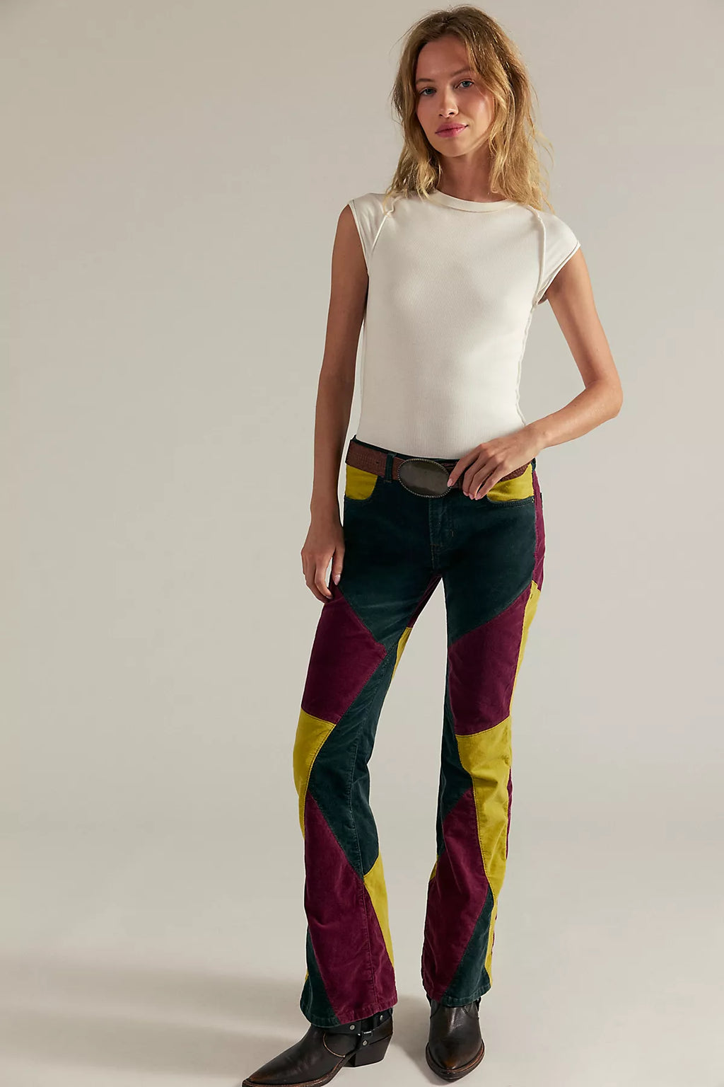 We The Free On Your Side Cord Patched Bootcut Jeans