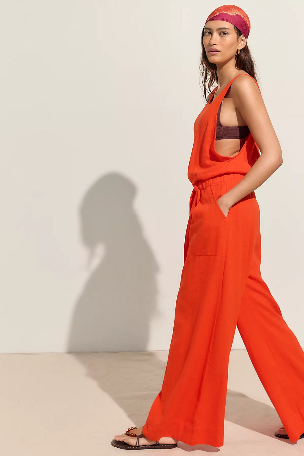 Sandshell Linen Linden One-Piece Jumpsuit