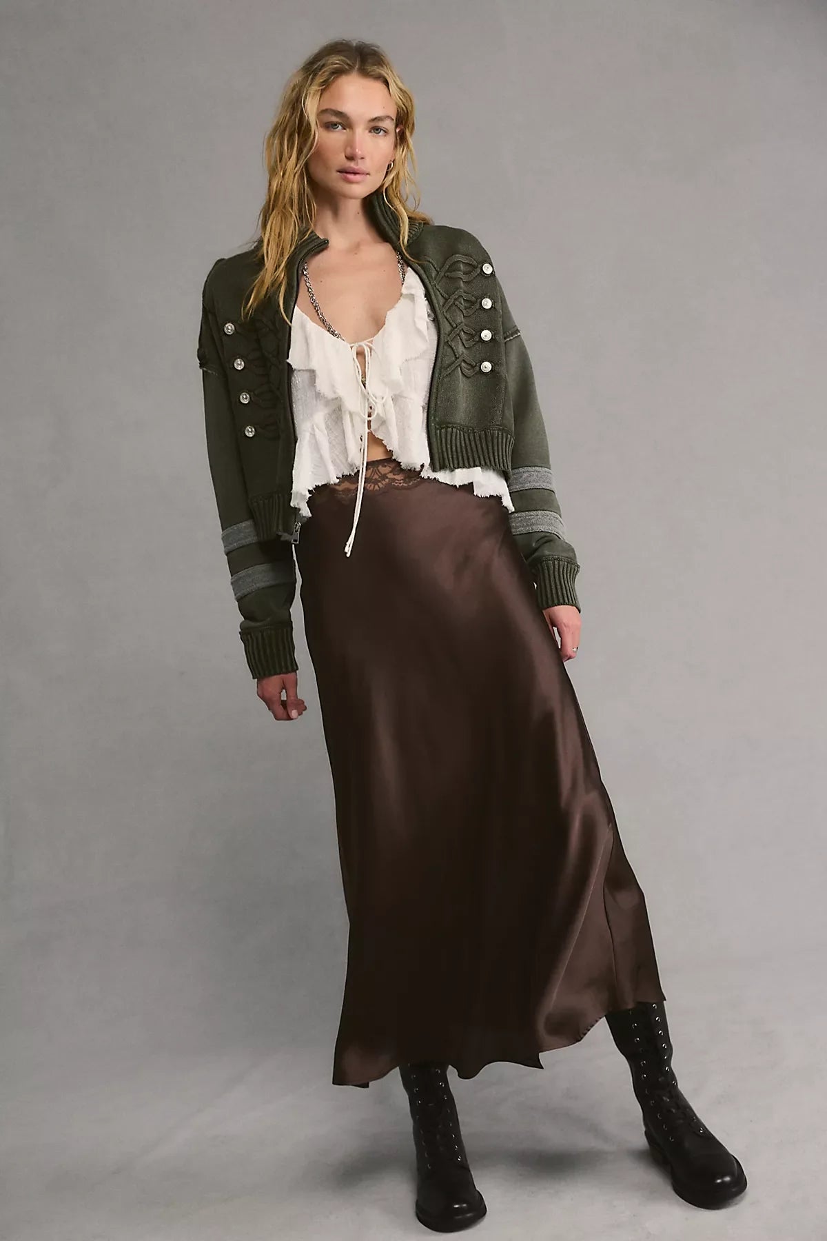 Valeria Midi Slip Skirt