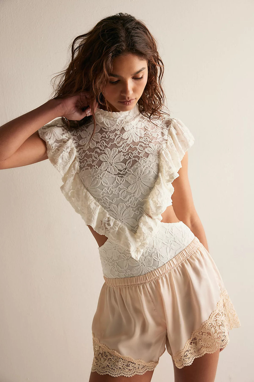 Nightcap Fleur Lace Apron Bodysuit