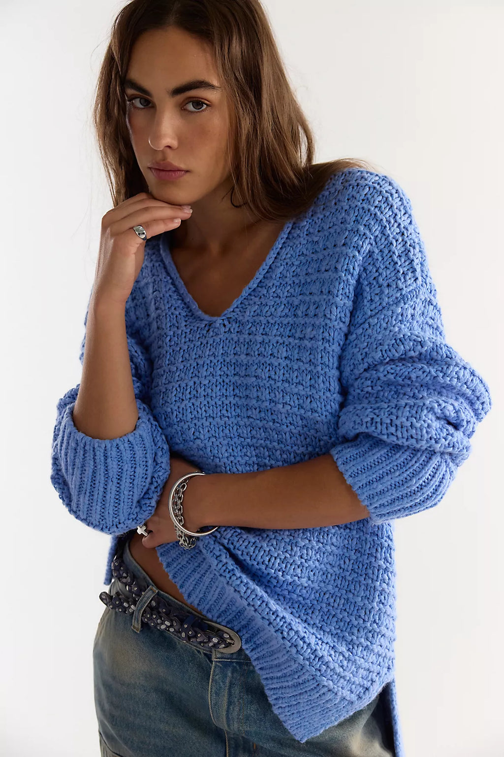 Opal Textured V-Neck Pullover