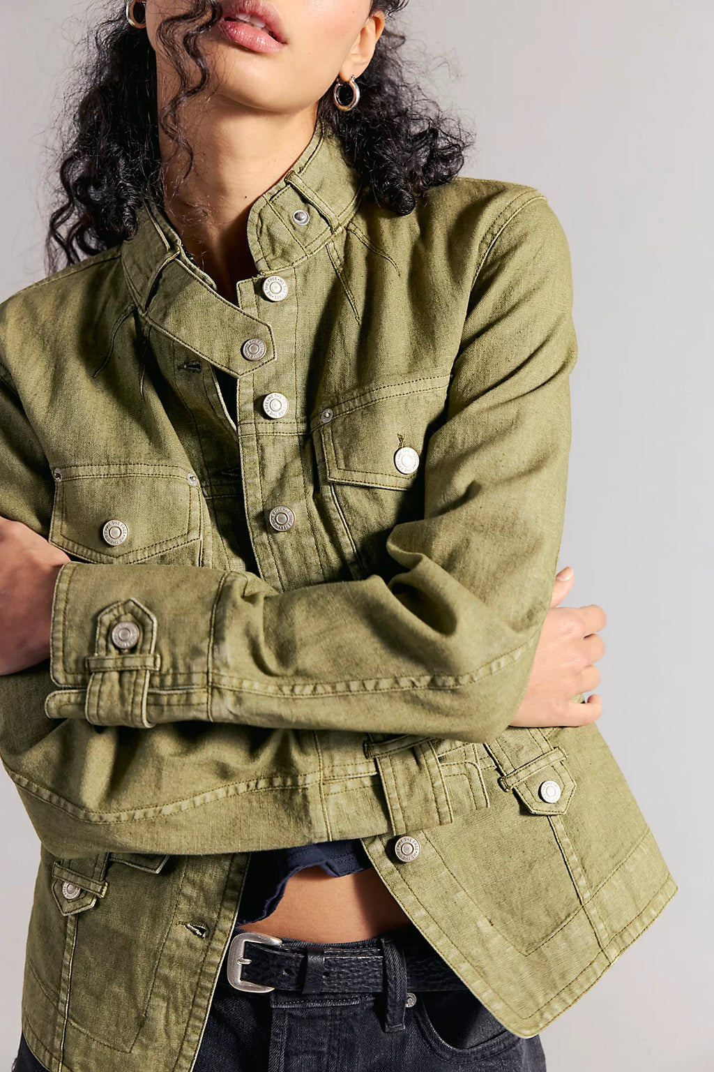 We The Free Laurie Washed Cotton-Linen Jacket