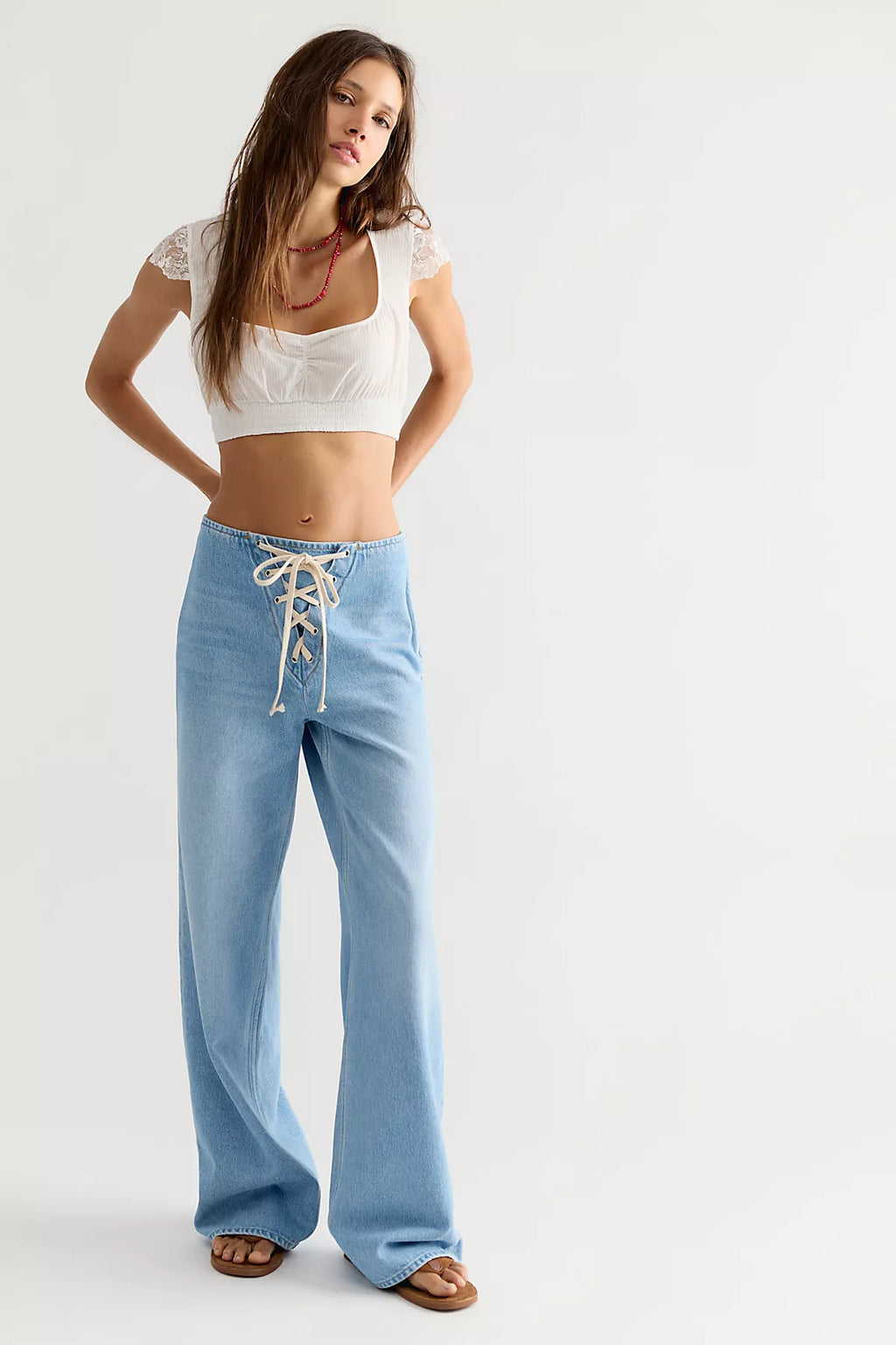 Snacks! by MOTHER The Laced Up Smoothie Sneak Jeans