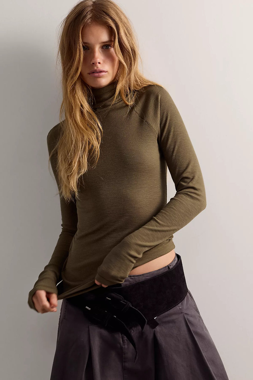 Keeping It Light Ribbed Turtleneck Top
