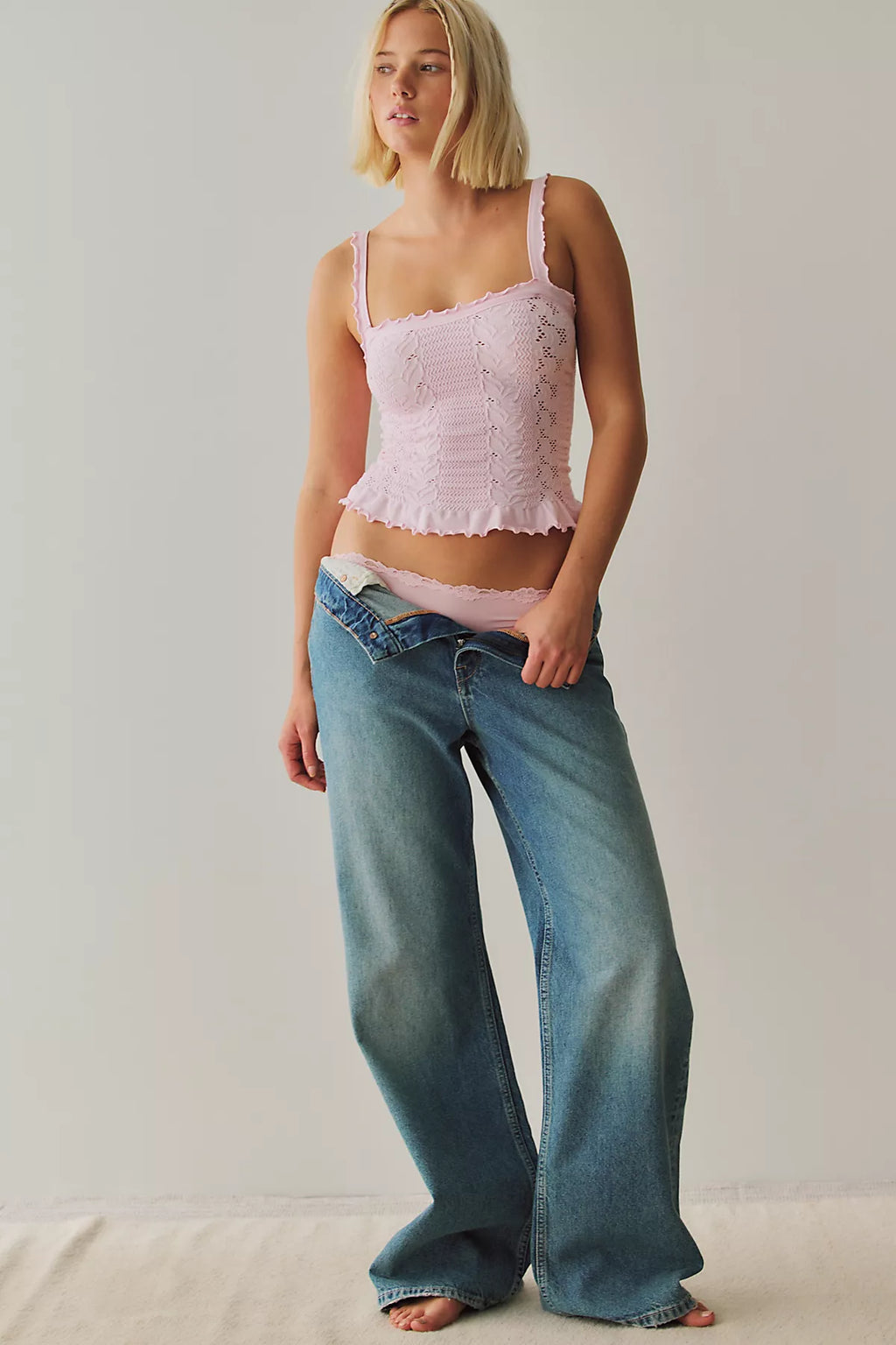 So Soft Frill Square Neck Tank