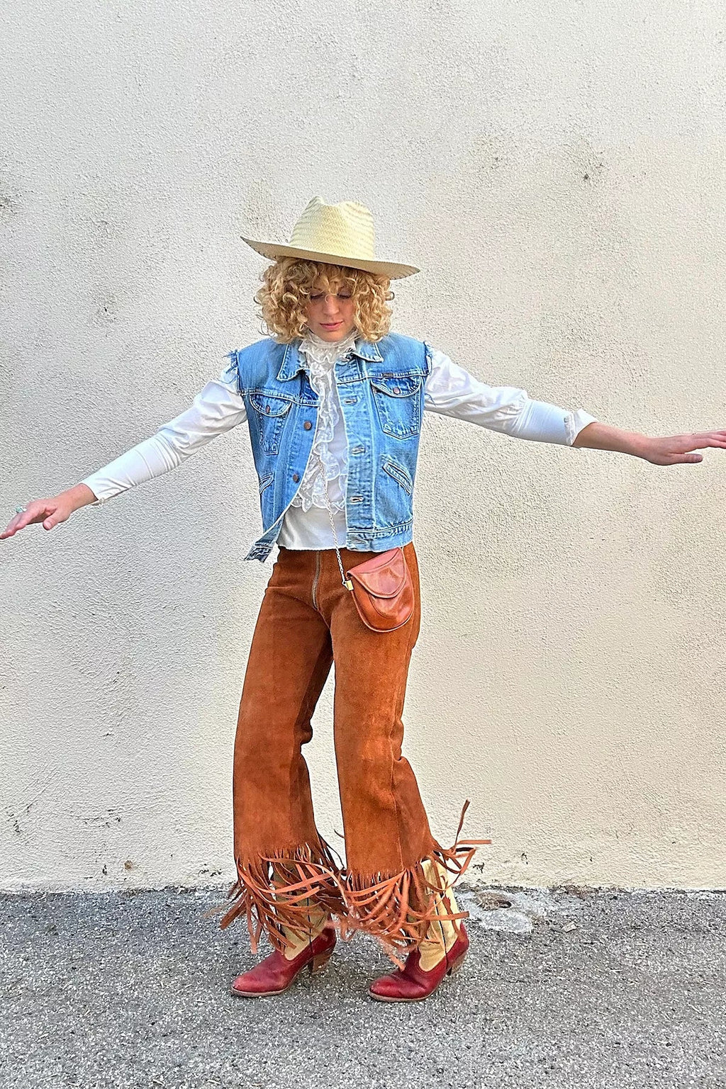 Vintage El Greco Suede Pants with Fringe Selected by The Curatorial Dept.