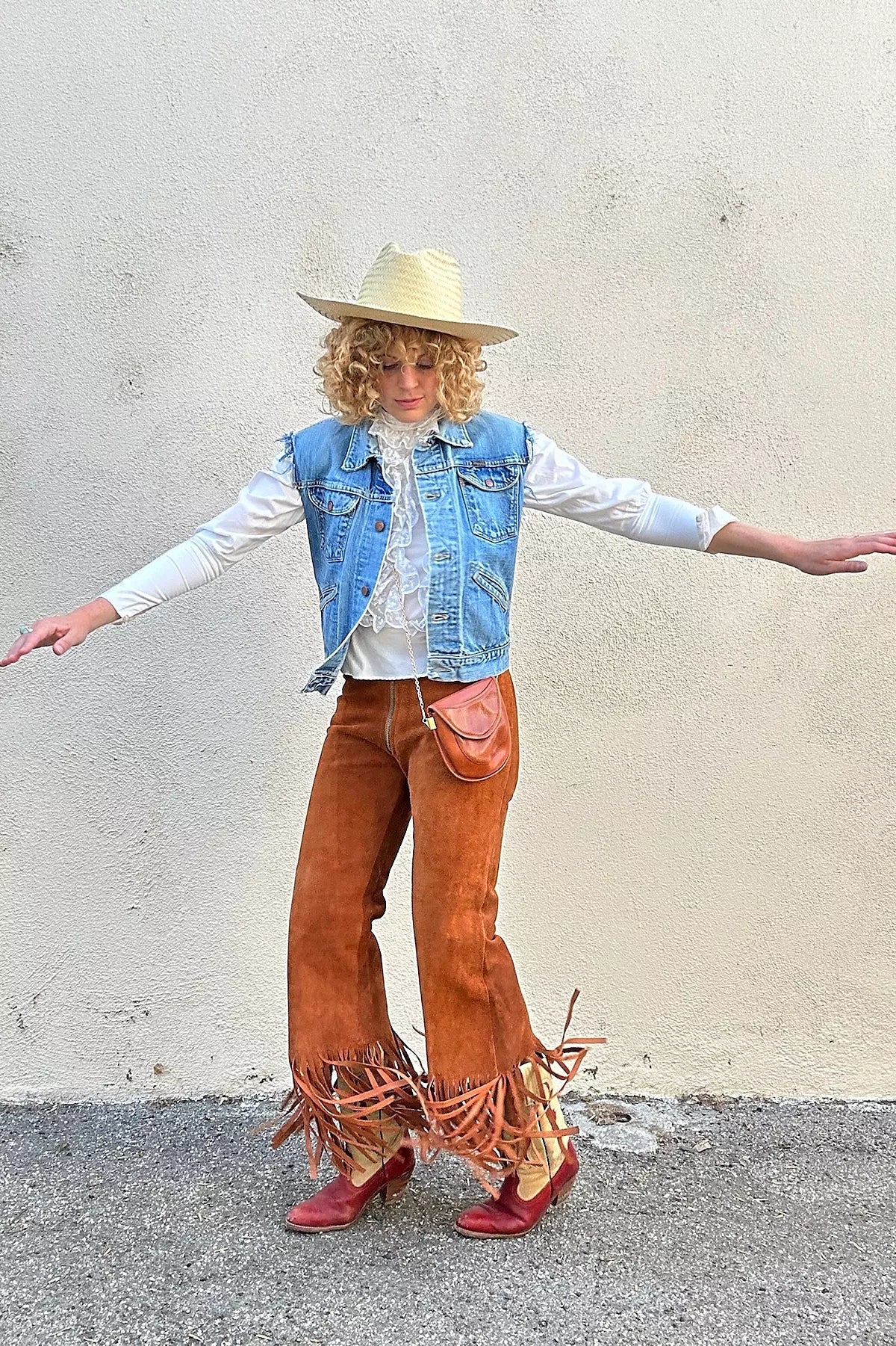 Vintage El Greco Suede Pants with Fringe Selected by The Curatorial Dept.