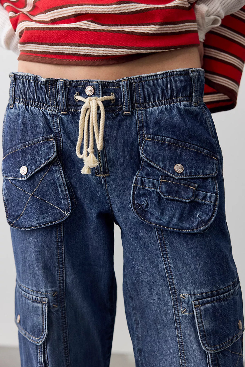 We The Free Tahiti Denim Pull-On Cargo Pants