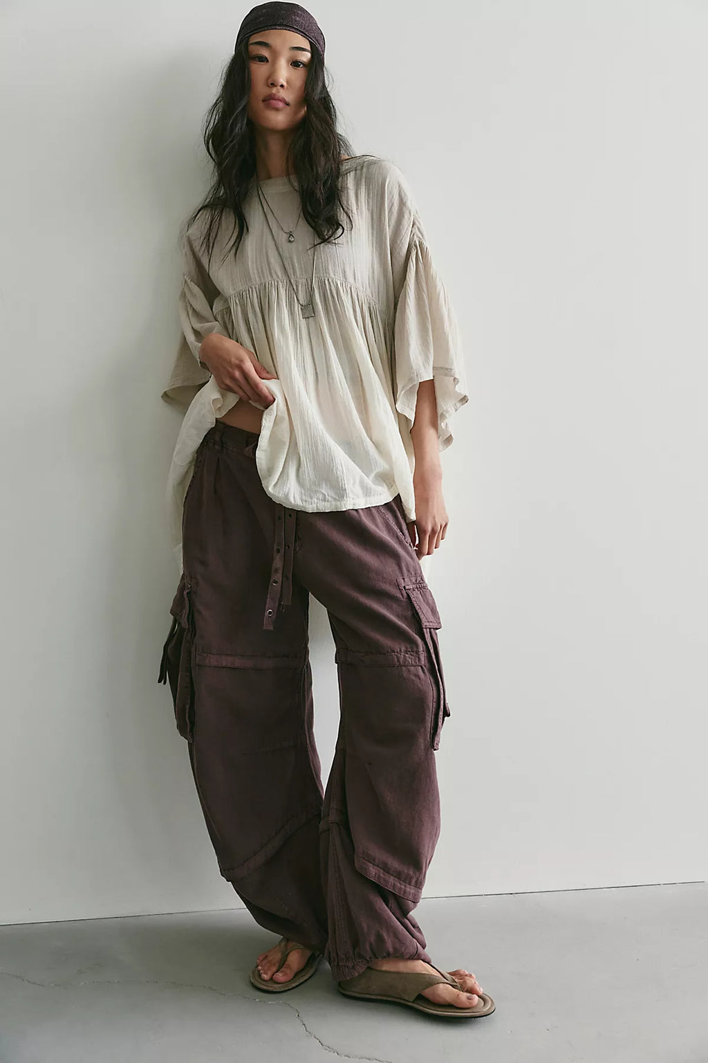 We The Free Reef Curved Linen Cargo Pants
