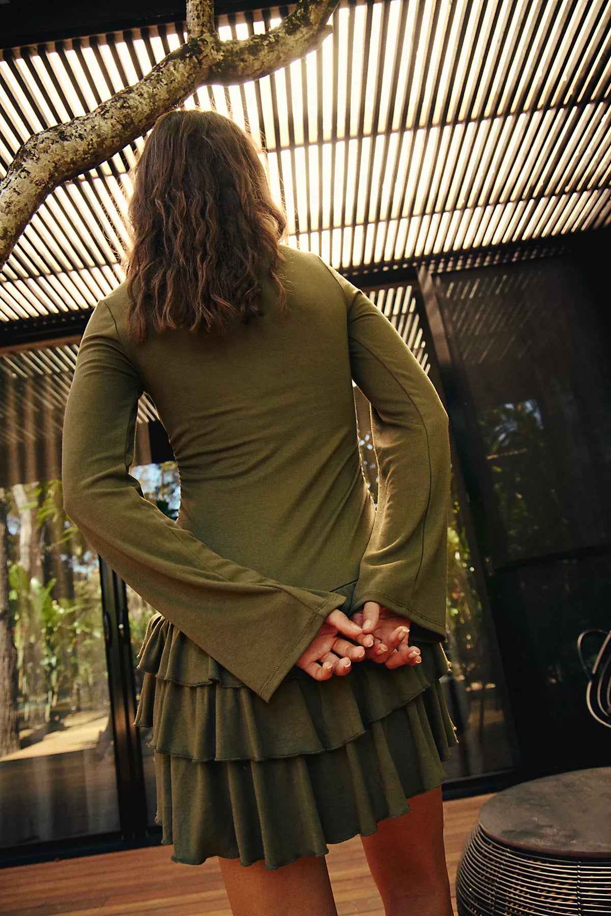 Good Feels Ruffle Long-Sleeve Mini Dress