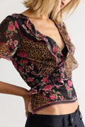 Myrtle Printed Wrap Top