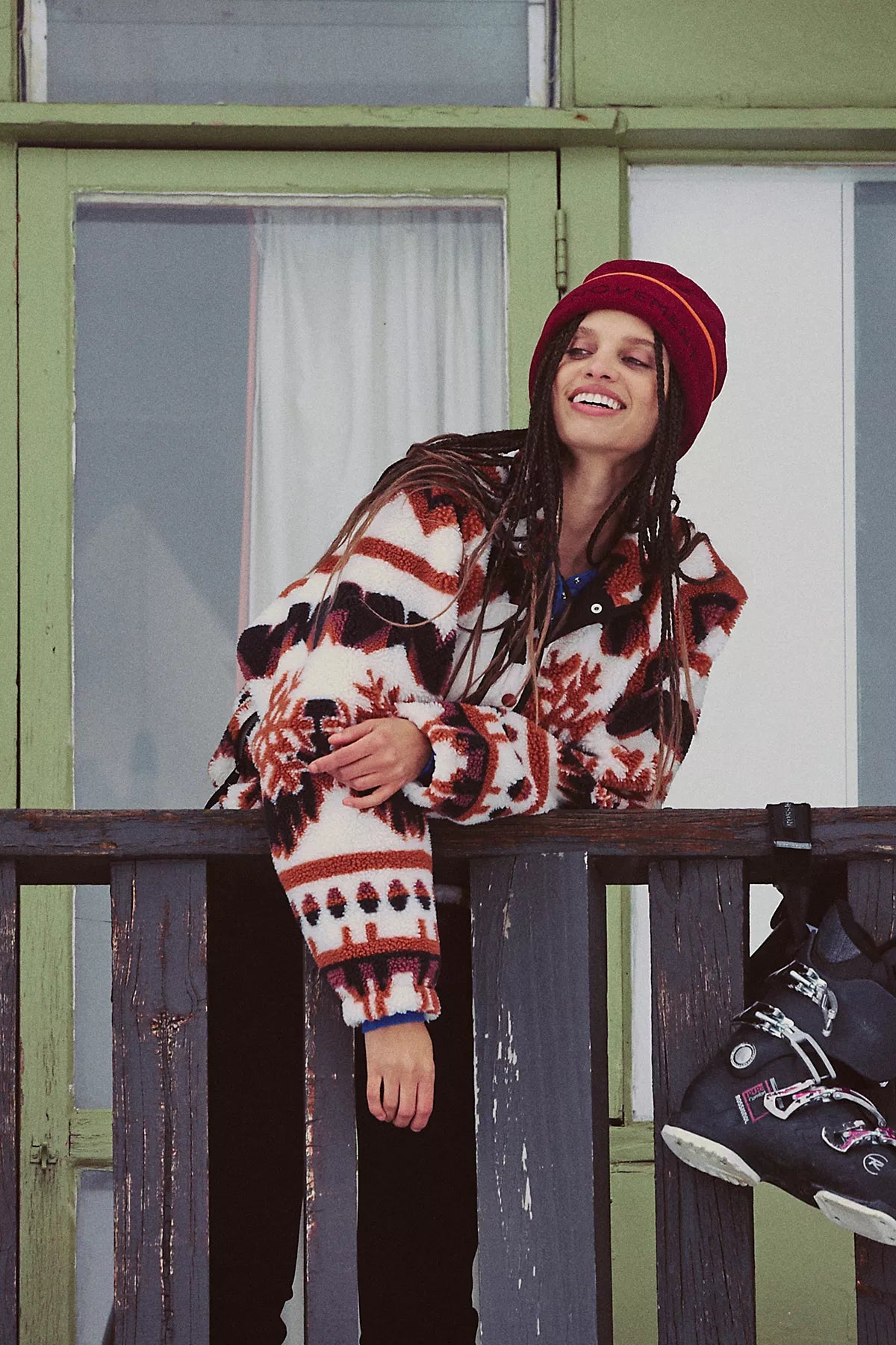 Hit The Slopes Printed Fleece Pullover