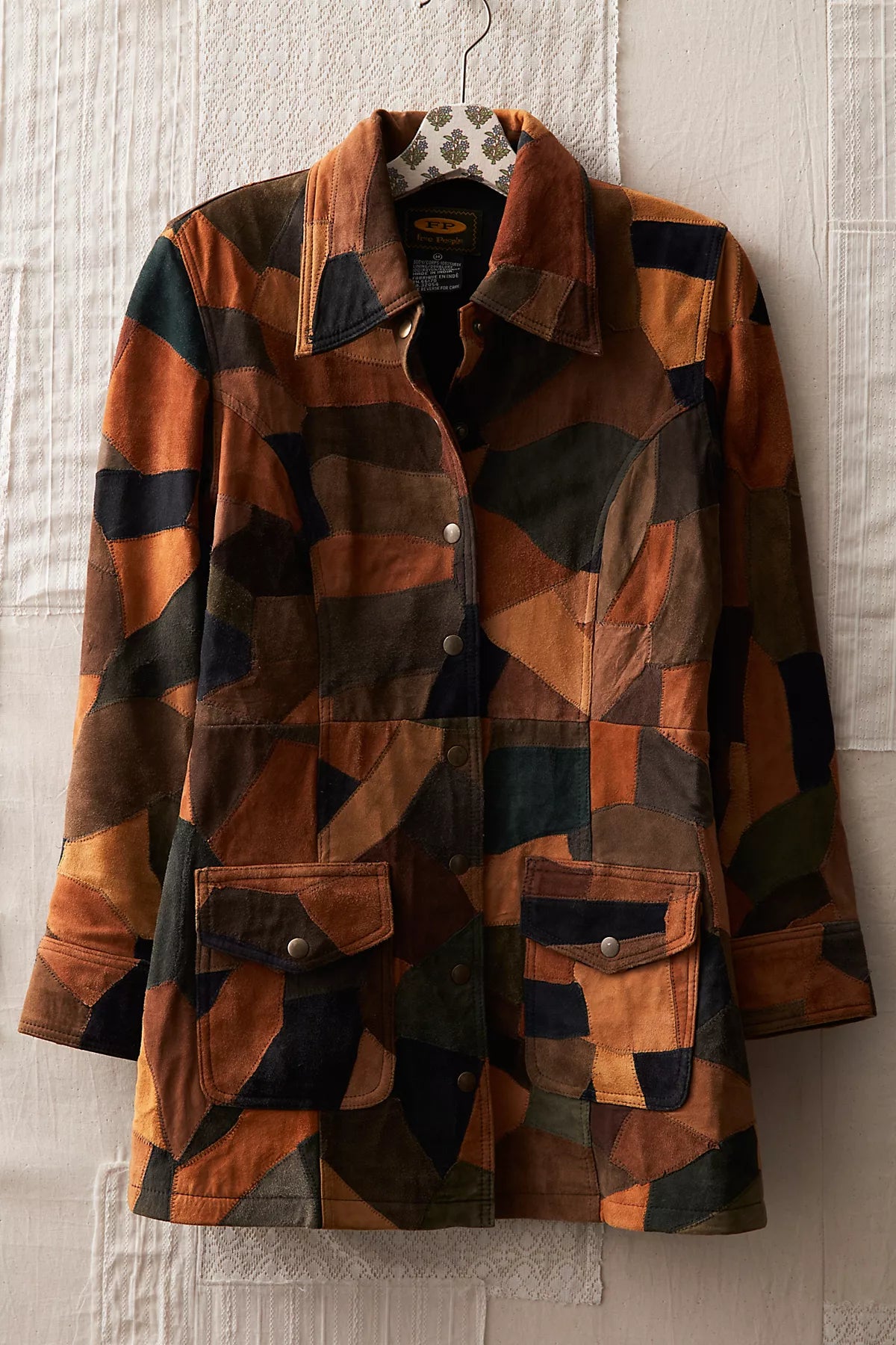 Patchwork Vegan Suede Jacket
