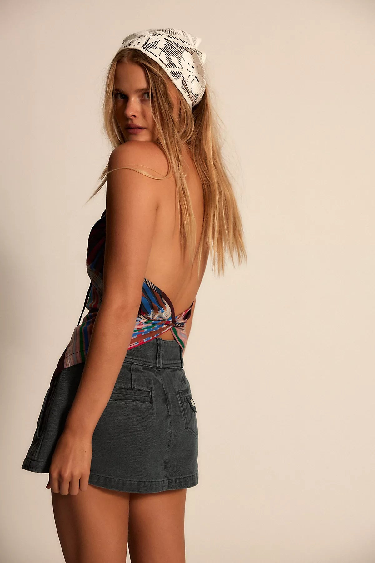 We The Free Start The Party Madras Halter Top