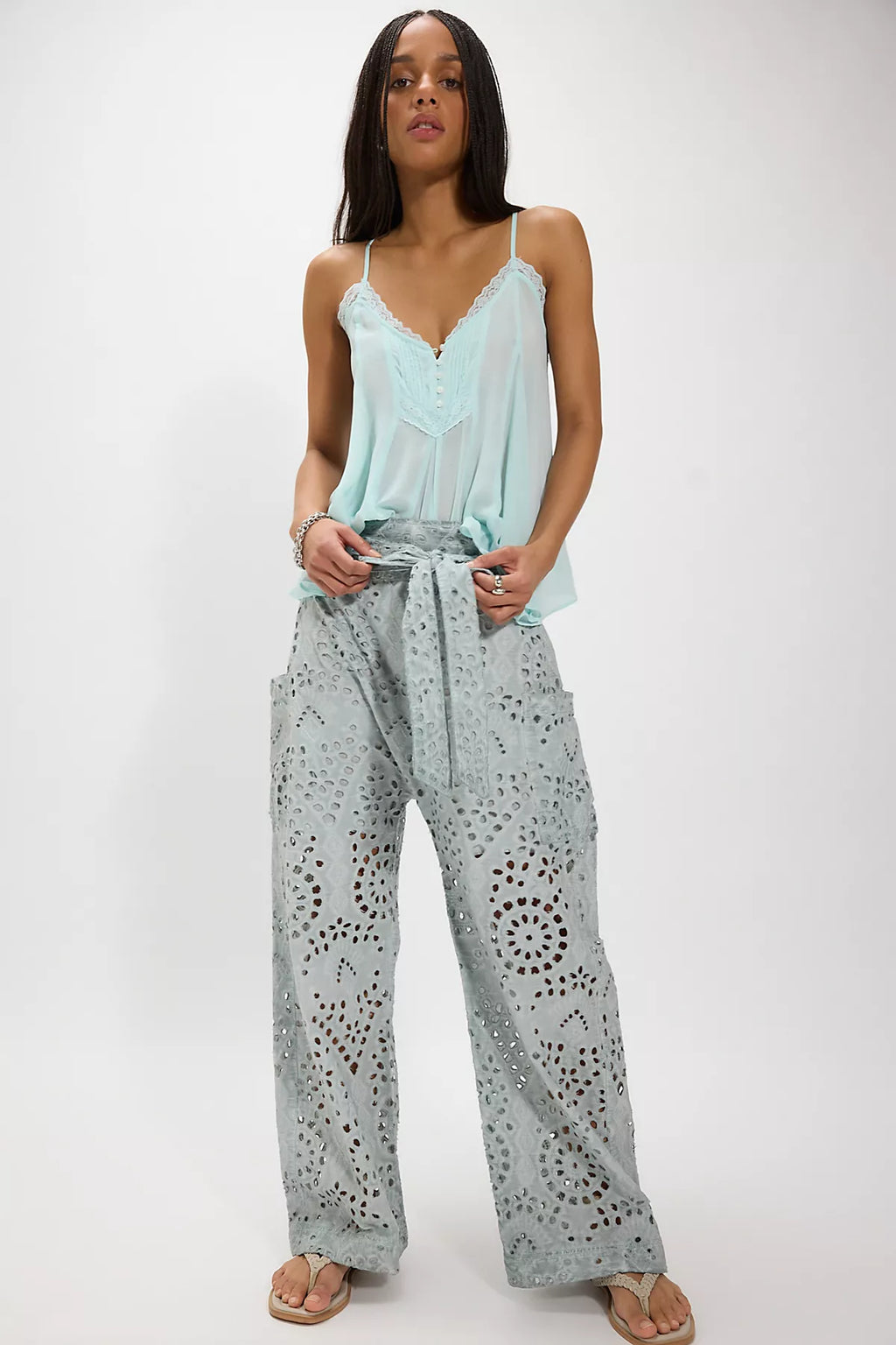 Starry Skies Eyelet Pull-On Harem Pants