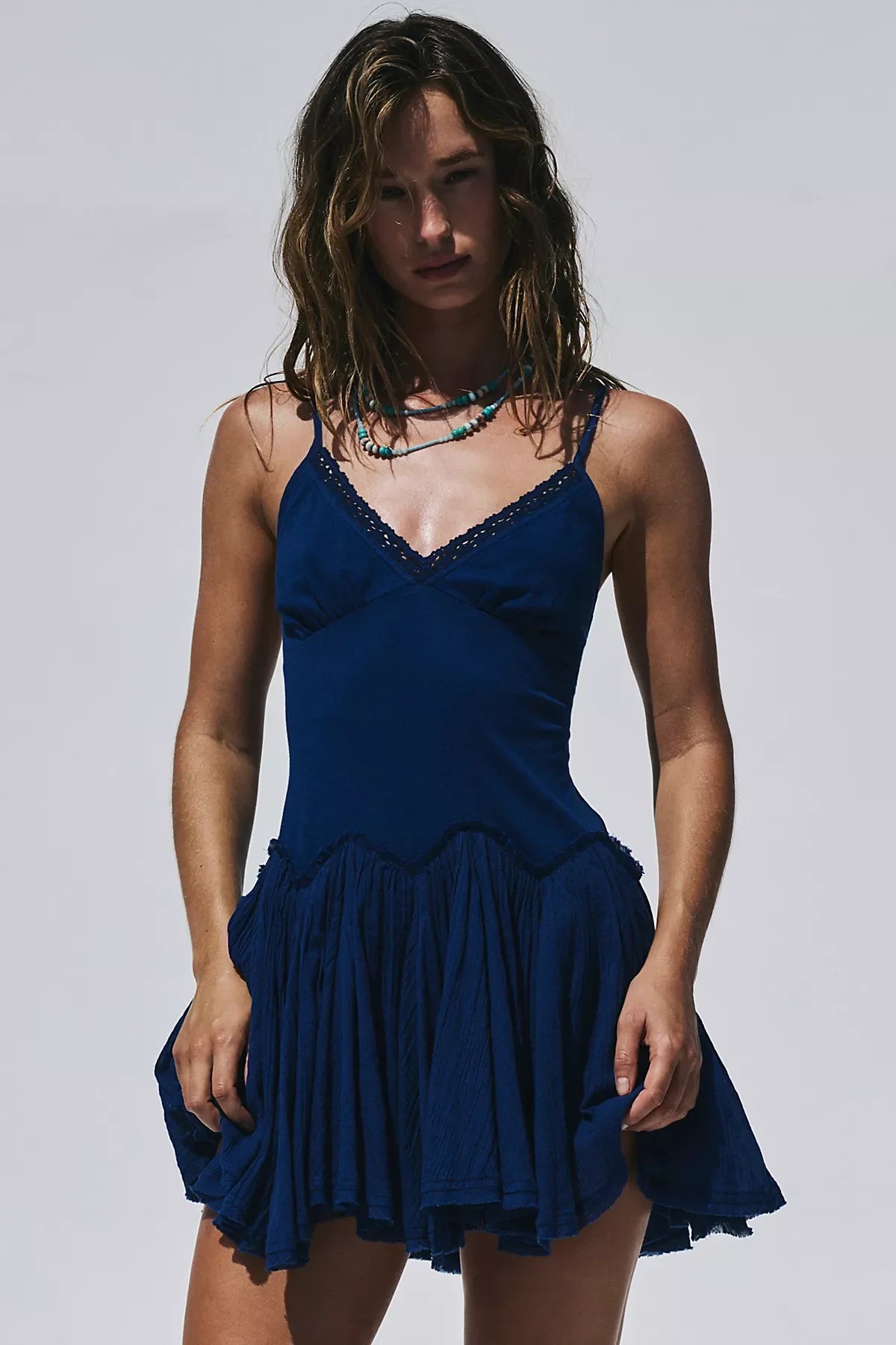 Twirly Girly Solid Cotton Mini Dress