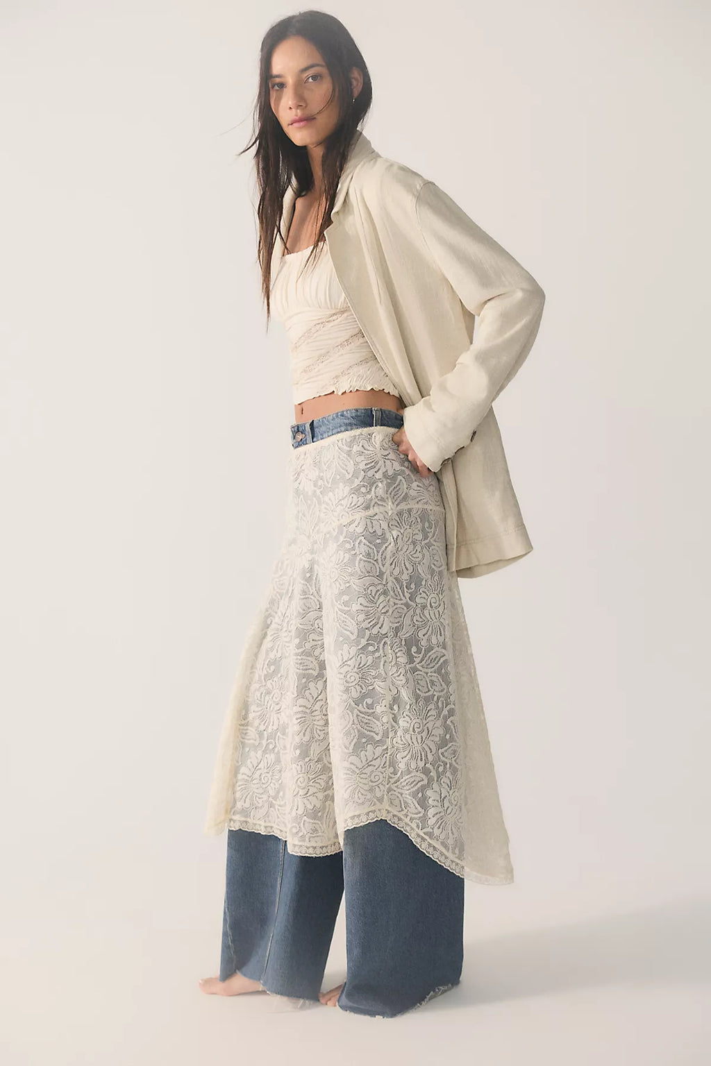 Sheer Emotion Midi Slip Skirt