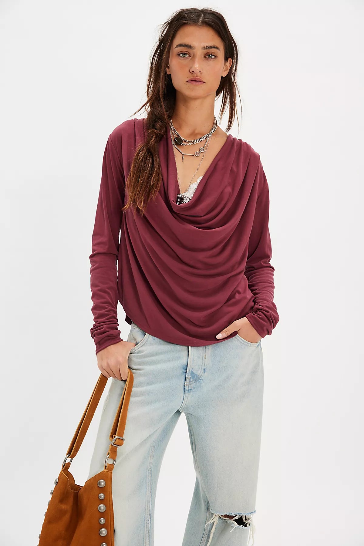 Jane Draped Long Sleeve Top