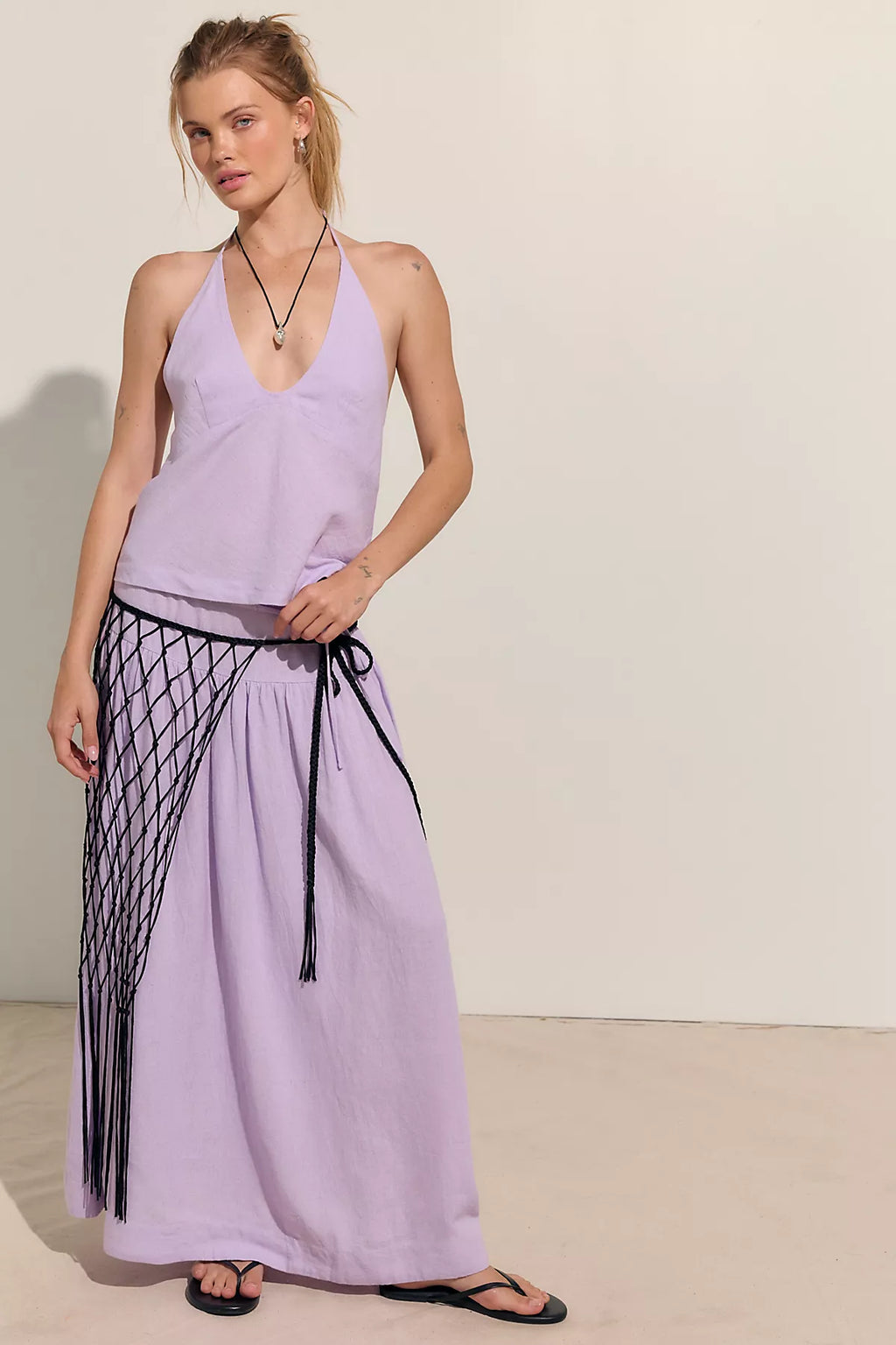 Sandshell Linen Skirt Set