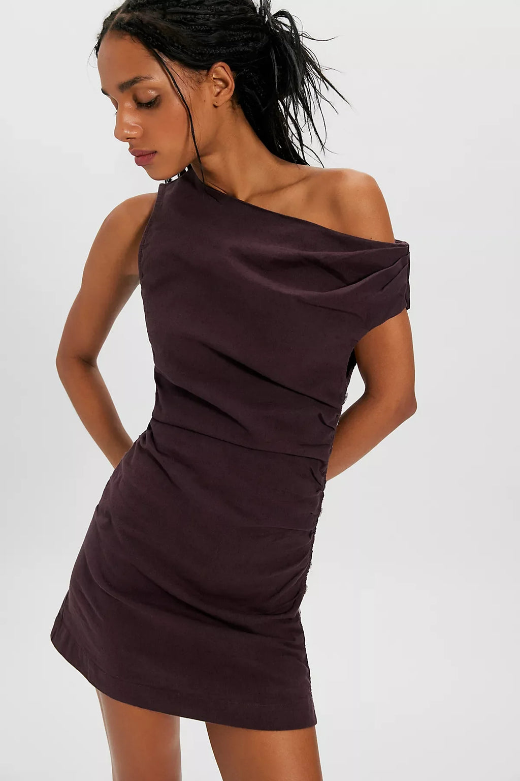 So Far Summer Stretch Linen Mini Dress