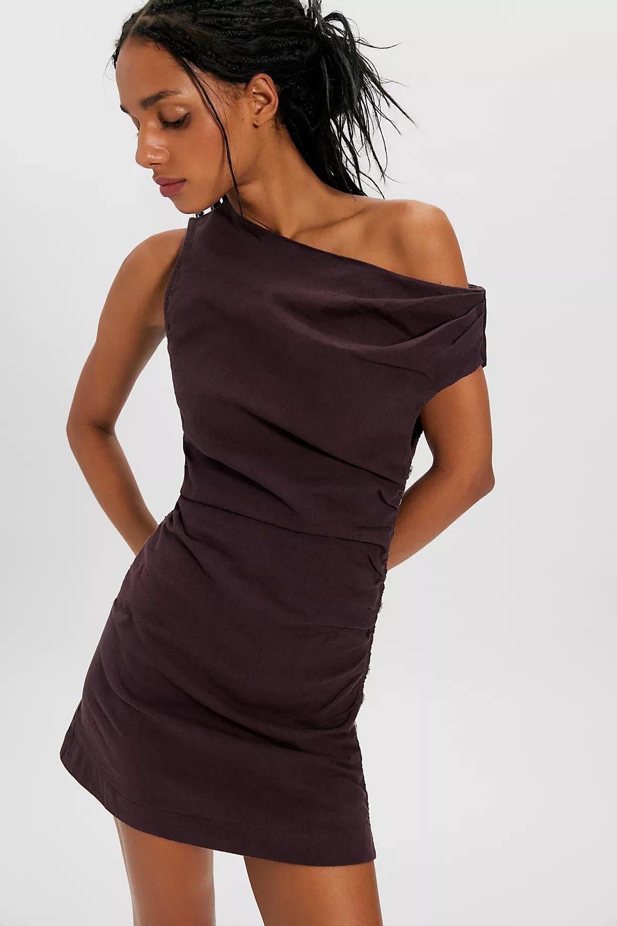 So Far Summer Stretch Linen Mini Dress